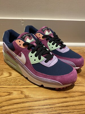 Nike Air Max 90 NRG Shoes Light Bordeaux Armory Navy DM0035-500 Men's Size 10