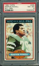 1980 TOPPS MARVIN POWELL ALL-PRO #285 PSA 8