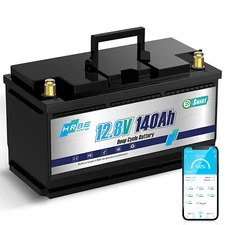 12V 140Ah Bluetooth LiFePO4 Battery with Low Temp Cut Off 100A BMS For Solar RV