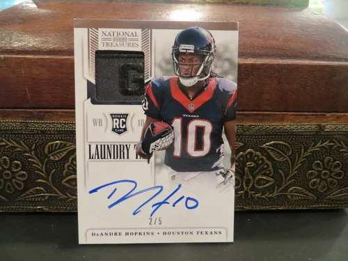 National Treasures Laundry Tag Jersey Autograph Texans DeAndre Hopkins 2/5  2013