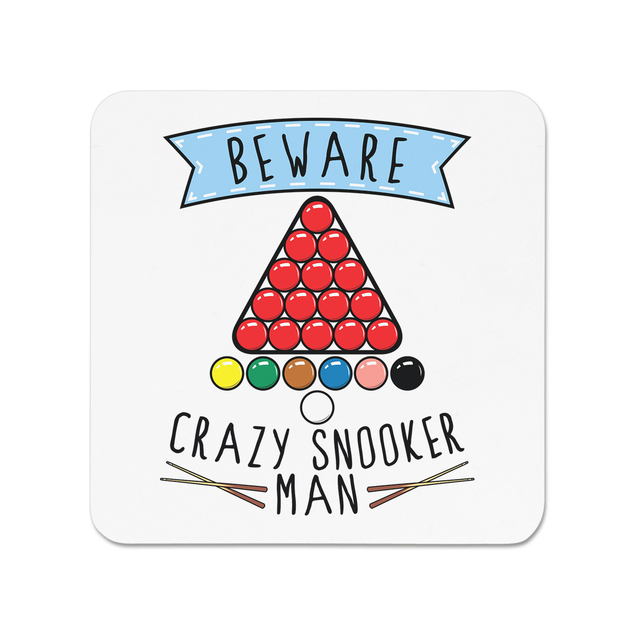 Beware Crazy Snooker Man Fridge Magnet - Funny Sport