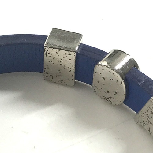 VERSACE Logo Medusa Bangle accessories Bracelet Leather blue - Picture 5 of 8