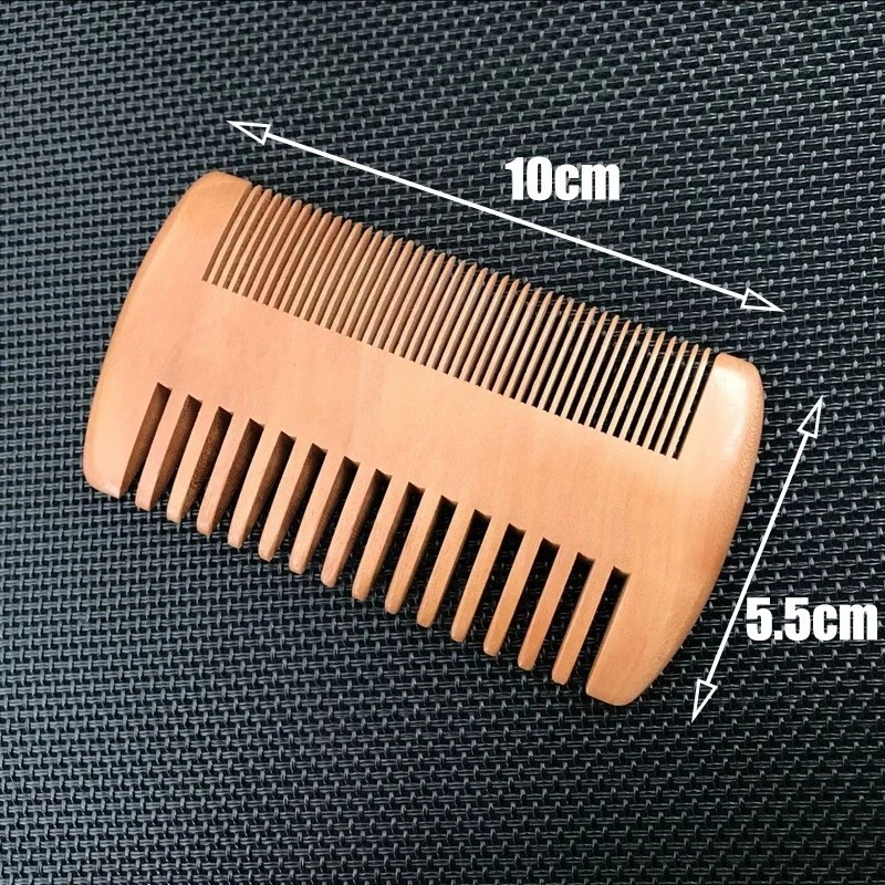 Wooden Beard Comb 3.9" Inch Anti-Static Natural Wood Facial Face Hair Mustache - Image 2 of 4