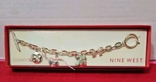 Nine West Bowed Up Charm Bracelet New Gift Pink