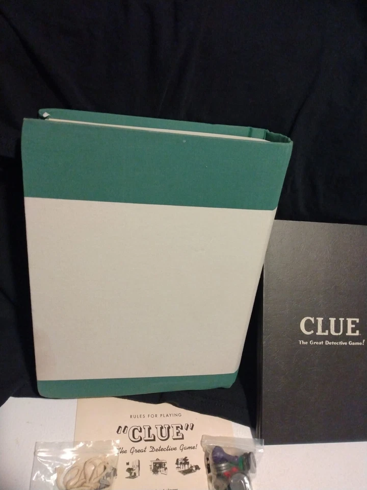 CLUE Vintage Book Edition Fabric cover Board Game 2015 Complete Playable  - Image 2 of 4