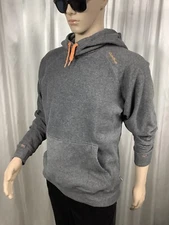 rare QUECHUA Decathlon VERY Soft Grey Polar Fleece Pullover Hoodie Jacket men M 