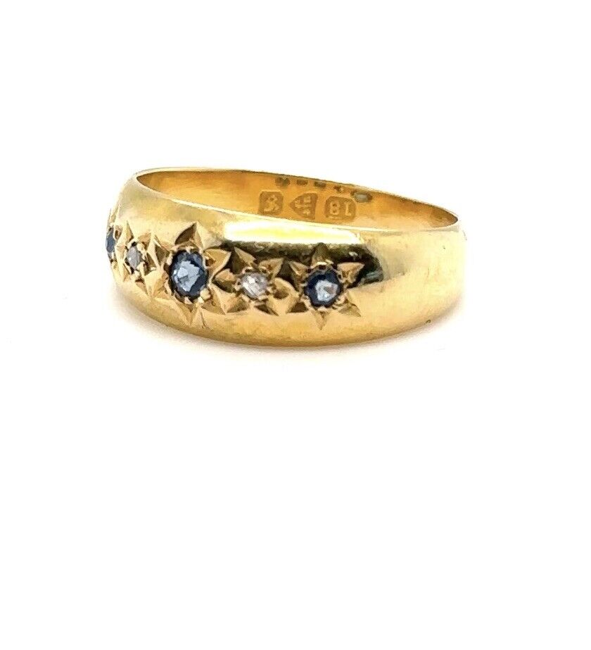 ANTIQUE EDWARDIAN SAPPHIRE DIAMOND STARBURST RING… - image 12