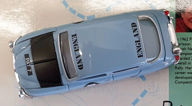 Corgi 1/43 Scale Model Car 96662 - Saab 96 #5 Pat Moss - Blue/Grey - Image 4 of 4