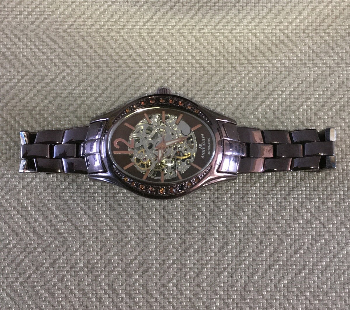 Anne Klein Gold and Brown Skeleton Dial Watch Anne Klein Rose Gold Women main image 4