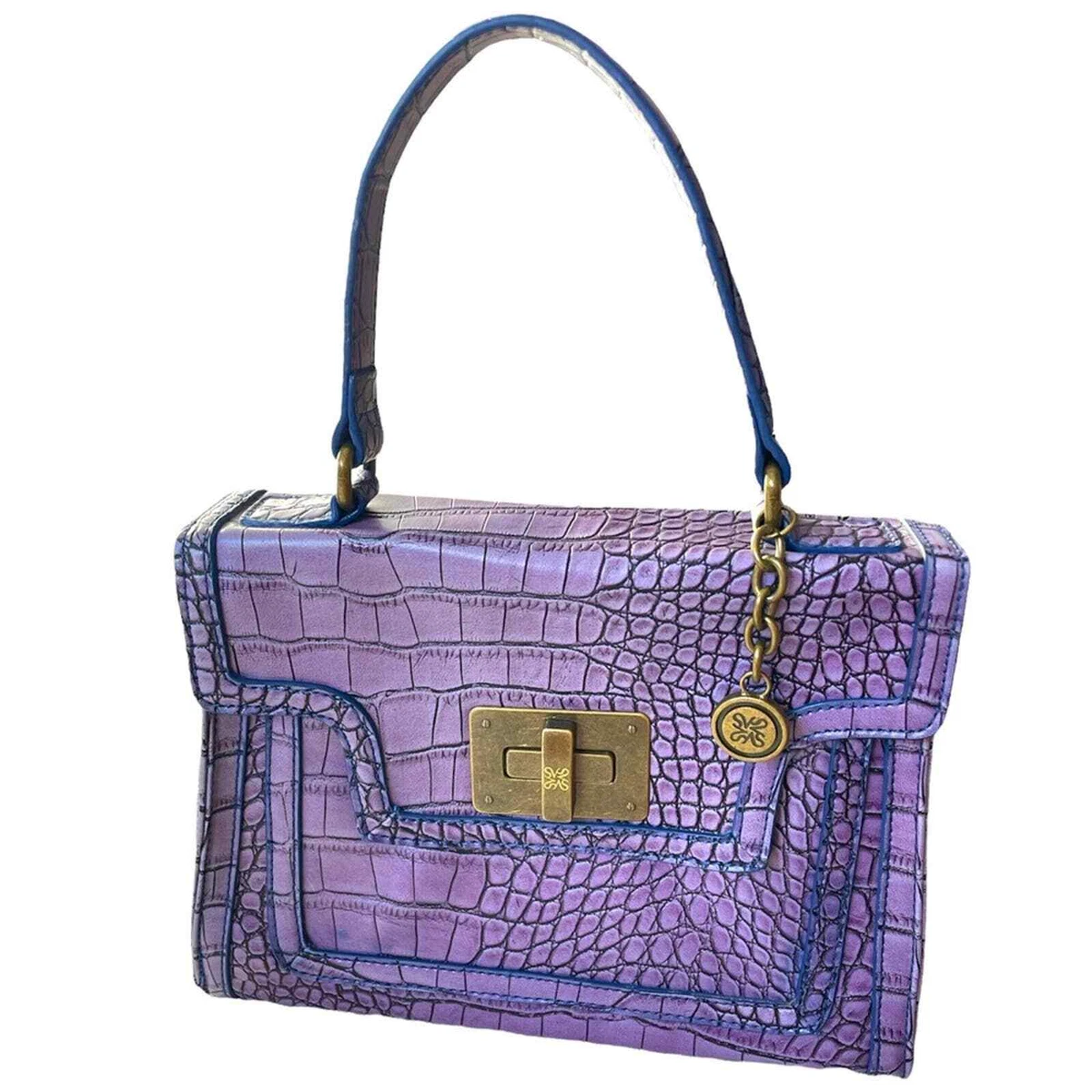 The Emily Bag Crocodile Print Purple Handbag eBay