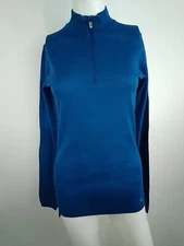 SmartWool Women Intraknit Thermal Merino Baselayer Zip Blue Medium 16261-P01