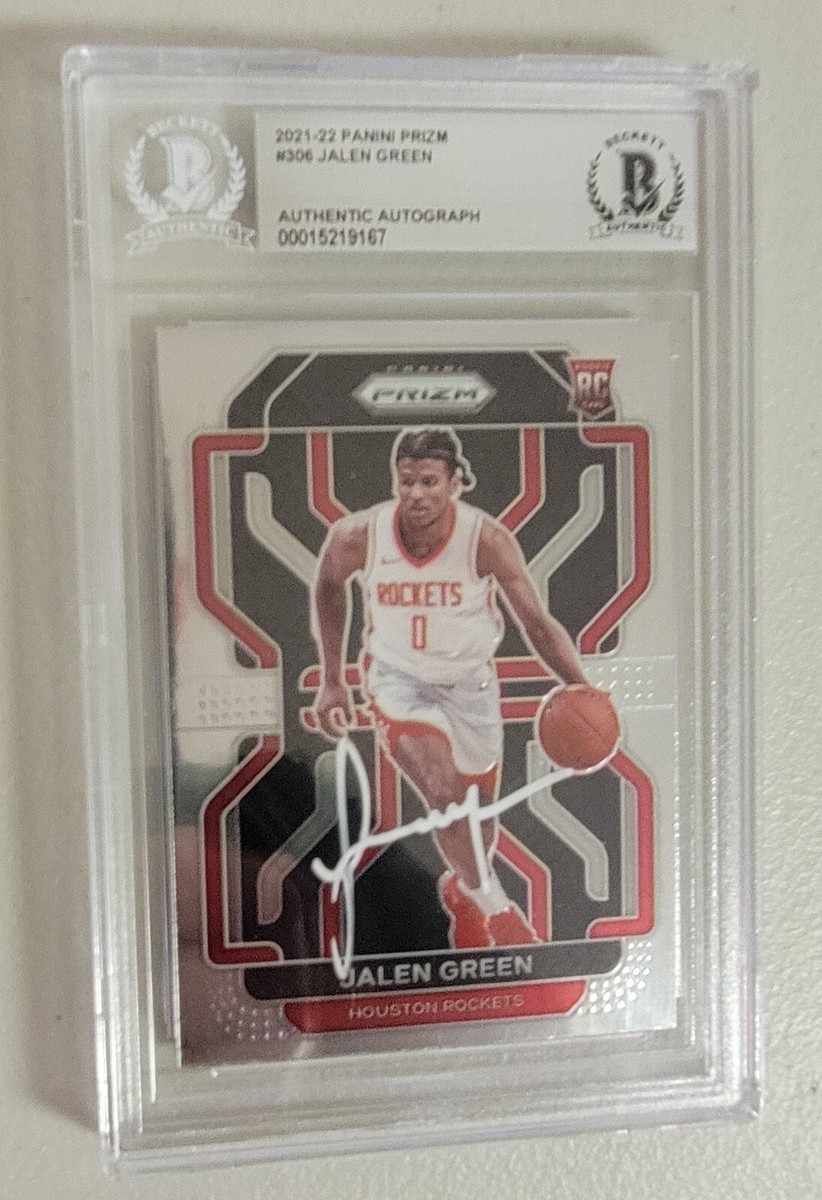Jalen Green Signed NBA Panini Prizm 21-22 Rookie Card #306 Beckett