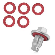 M14 1.5 Oil Drain Plug with 5PCS Rubber Crush Washer Oil Non-Magnetic M14 1.5