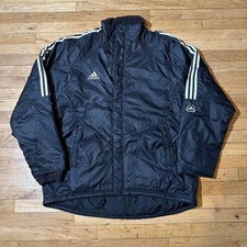 Black Adidas puffer jacket with white stripes adidas Size XL Mens
