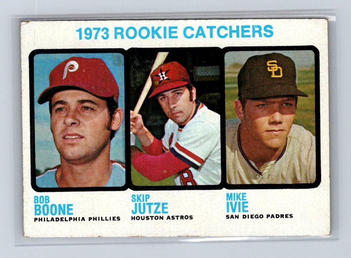 82252 1973 Topps #613 Rookies /Bob Boone /Skip Jutze /Mike Ivie EX++ NO CREASES