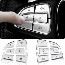 Steering Wheel Button Trim Inner Decoration with GLA CLA GLS GLE Silver Model B 
