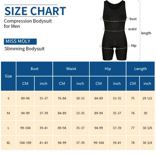 Men Full Body Shaper Sleeveless Compression Bodysuit Seamless Tummy Undershirt - Picture 6 of 26