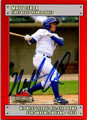 Matt Cerda 2010 Grandstand Midwest League  Auto Hand Sign
