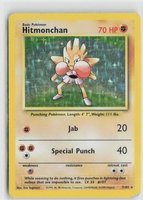 Hitmonchan Holo Rare Base Set 007/102 HP