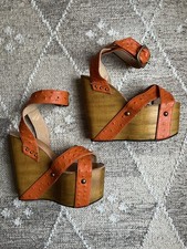 Charles Anastase by Natacha Marro Platform Wedge Sandals 37.5 unmarked size