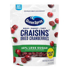 Craisins 50 Less Sugar Dried Cranberries Dried Fruit, 20 Oz Pouch