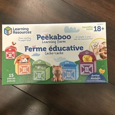 Learning Resources Peekaboo Learning Farm Numbered Toy Barn Set Finger Puppets