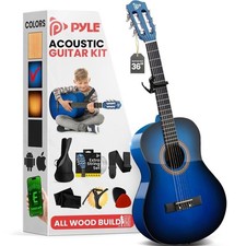Pyle 36" 6-String Classical Acoustic Guitar for Beginner and Adult Blue Burst 