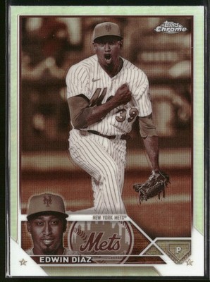 Edwin Díaz 2023 Topps Chrome #215 Sepia Refractors New York Mets