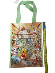 Pokemon Center Small Green Tote Bag Reuseable Charmander Squirtle Pikachu