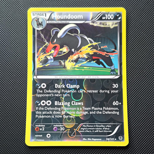 Houndoom 56/101 Plasma Blast Reverse Holo Holo Rare Stage 1 HP 100 EN 2013