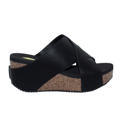 Volatile Firefly Slide Wedge  Womens Black Casual Sandals PV1009-001
