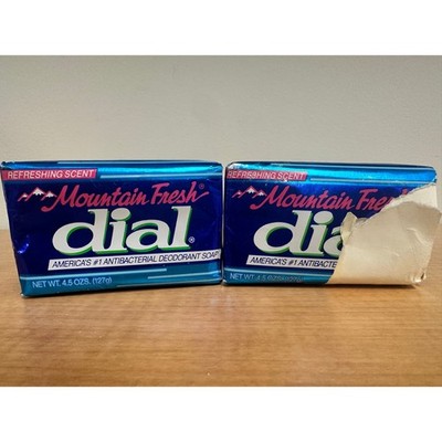(2) NOS VTG RARE Mountain Fresh Dial Bar Soap 4.5 oz PROP one bar wrapper damage