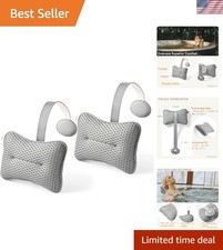 Comfortable Spa Pillows 2-Pack : Adjustable Grey Neck Support for Hot Tubs