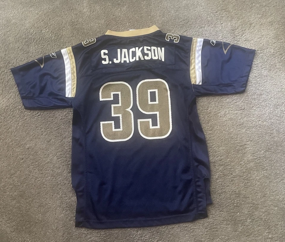 CAMISETA OFICIAL NFL LOS ANGELES RAM'S #39 S.JACKSON JUVENIL TAMANHO. FRETE GRÁTIS - Imagem 3 de 3