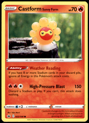 Castform Sunny Form SWSH06: Chilling Reign 022/198 NM Yuka Morii