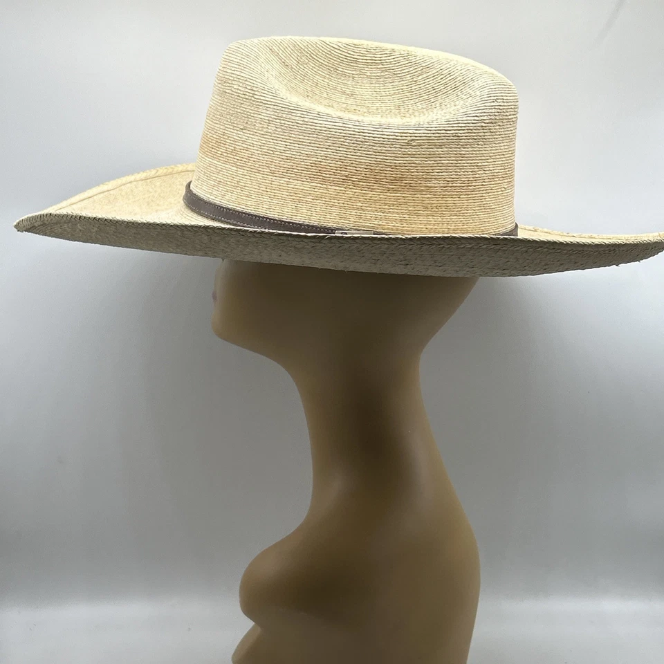 Sombrero de Vaquero Atwood Para Hombres Hereford Paja 7 3/8 Tostado Corona Baja Western Rodeo Foto 2 de 4