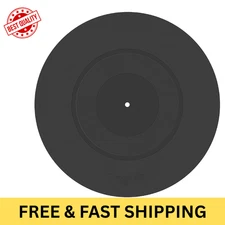 Turntable Platter Mat Black 12-Inch Turntable Rubber Mat Silicone Design for Uni