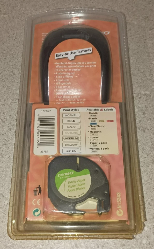Dymo Letra Etiqueta Fabricante de Etiquetas Personales Nuevo Antiguo Stock Sellado ¡Envío Gratis! Foto 4 de 4