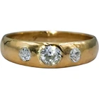 TIFFANY & CO. Vintage 18k Gold VS Old Euro Cut Diamond Three Stone Ring 0.50CT