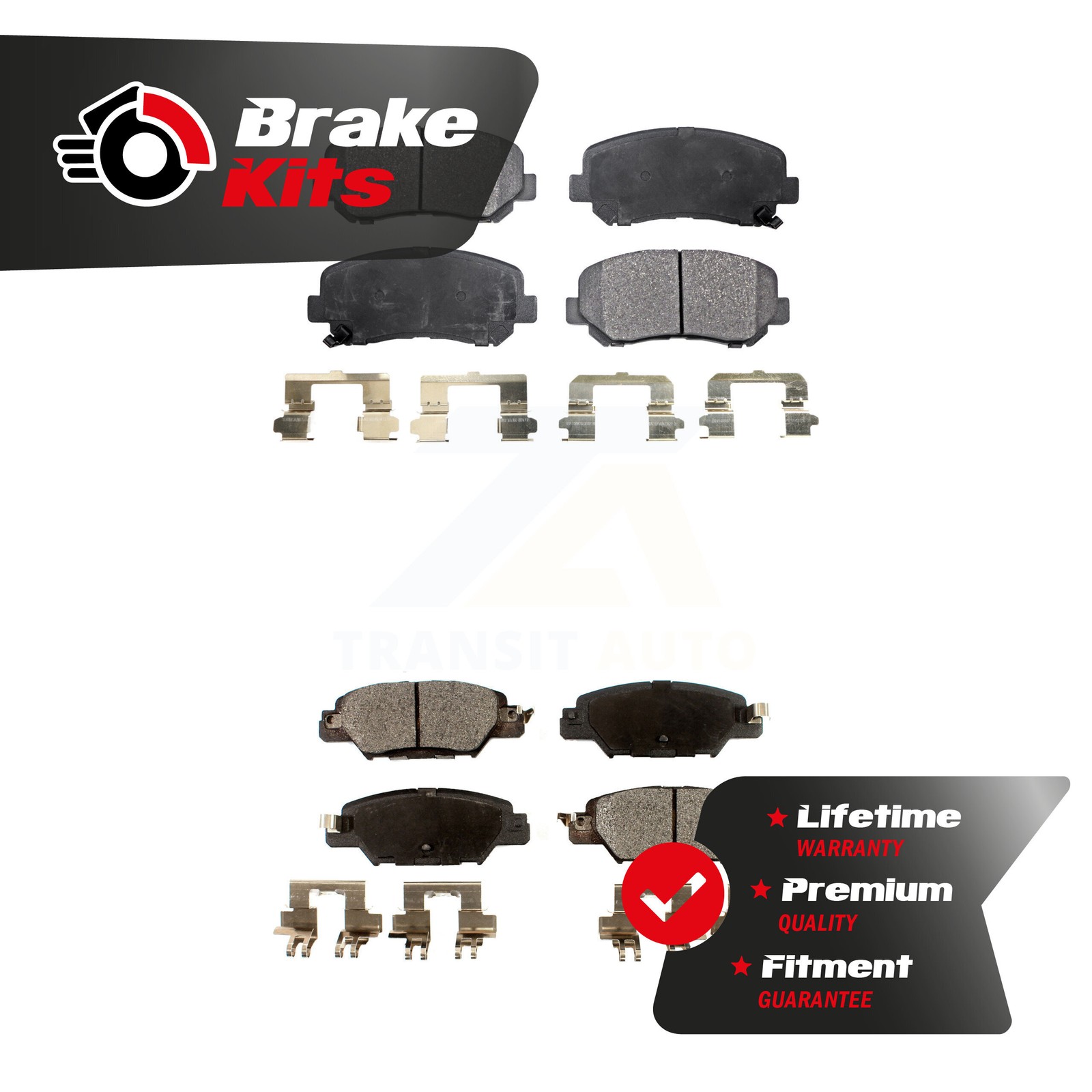 Front Rear Ceramic Brake Pads Kit For 2016-2024 Mazda CX-5 Naturally Aspirated