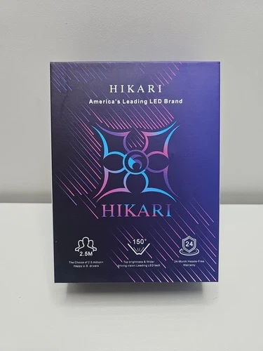 Hikari V55-9005 LED Bulbs – 2-Pack, 20,000 Lumens, Cool White, 12V