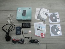 Canon IXUS 220 HS Digital Camera Black Boxed Case Cables SD Charger Complete