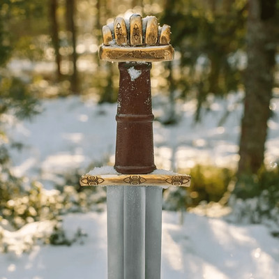 Hand-Forged Viking Sword: Stainless Steel Medieval Cosplay Prop