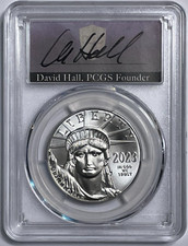 2023 1 oz American Platinum Eagle Coin PCGS MS 70, FDOI, Signed David Hall 2695.00 per troy oz