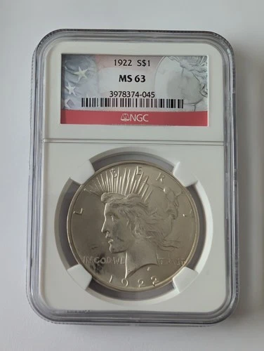 1922 Peace Silver Dollar NGC MS63