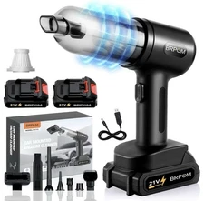 Car Vacuum Portable Cordless, 25000PA High Power Suction & Blower (2 Battery)