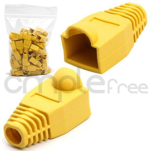 500 x Yellow CAT5E CAT6 RJ45 Ethernet Network Cable Strain Relief Boots NEW - Picture 1 of 4