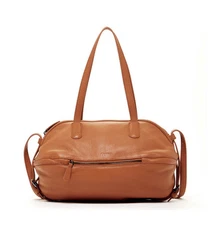SUSU Catherine Leather Satchel Bag Brown
