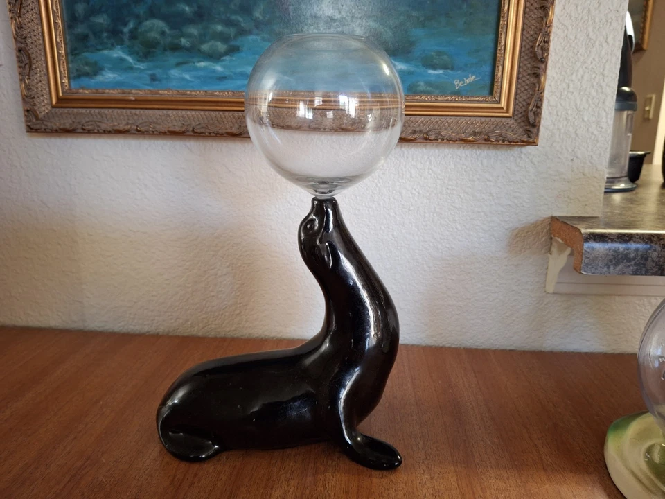 Selo vintage completo original dos anos 1950 para aquário 🦭 Tigela balanceadora de leão marinho - Imagem 3 de 4