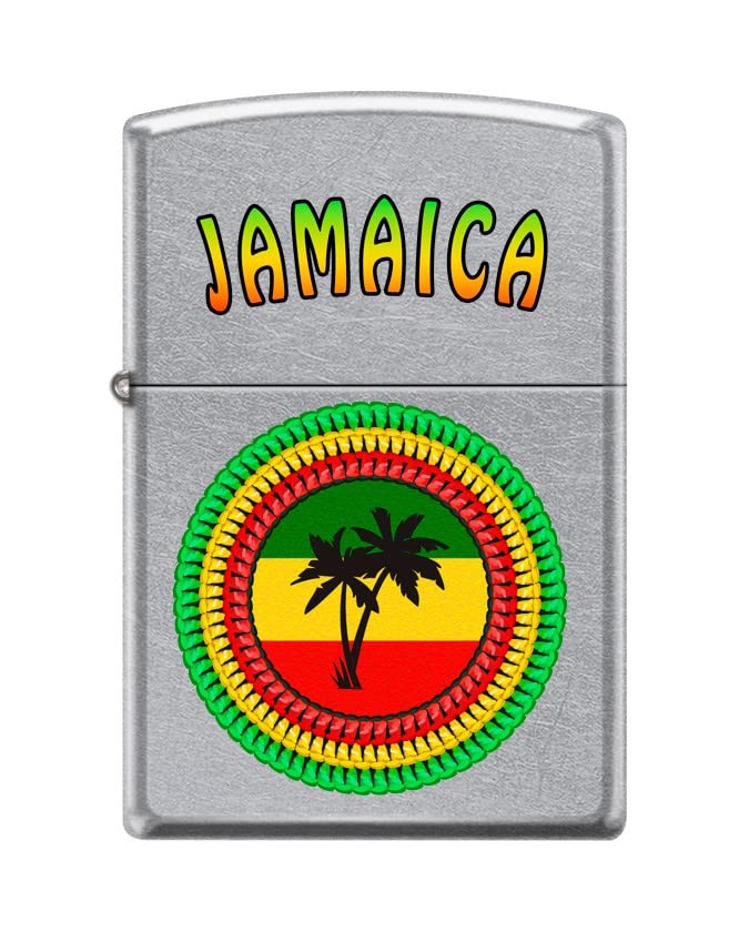 Zippo Lighter- Personalized Engrave Jamaica - Knitted Palms #Z5396